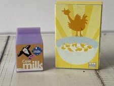 Barbie Dream House Accessory Fridge Food Milk Carton & Cereals Breakfast  (A5)