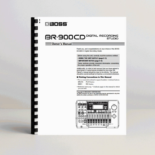Boss 900cd owner s - br-900cd, owner's