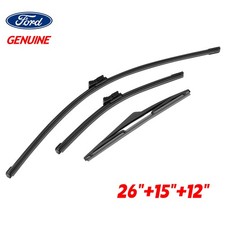 3X Genuine Ford Fiesta MK7 Front + Rear Windscreen Wiper Blades 26"15"12"