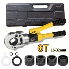 6T Hydraulic Pipe Crimper Aluminum Tube Press Clamp Pliers Crimping Tool TH Dies
