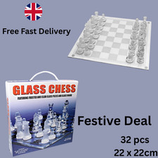 GLASS BOARD TRADITIONAL CHESS