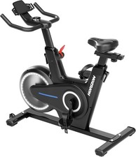 Adjustable Magnetic Spin Bike w/ LED Flywheel Home Cardio Trainer & App Sync