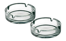 2 Round Glass Ashtray