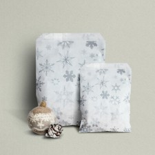 Silver Snowflake Paper Bags - Christmas Party, Frozen, Winter, Gift 2 SIZES