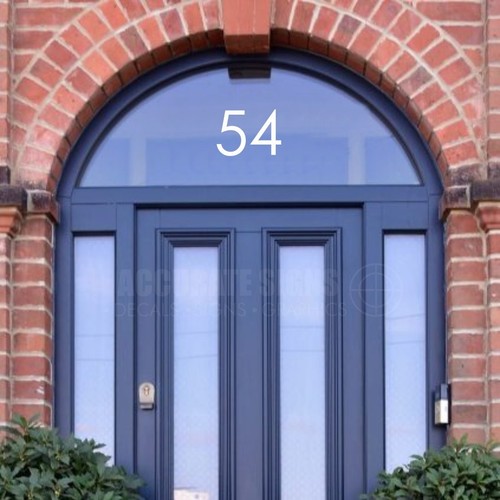Personalised house door - house, number