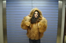 Luxury Full Skin Red Fox Fur Bomber Real Fur Skin To Skin Fox Hood