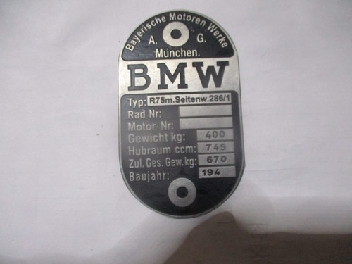 Nameplate plate bmw 750 - bmw, 75/750