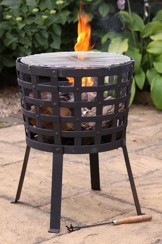 Cast iron firepit with - iron, bbq