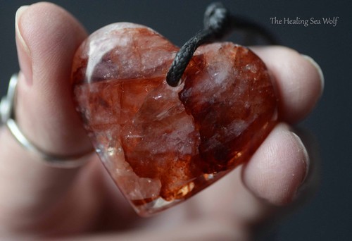 Blood red hematoid fire quartz - hematoid,