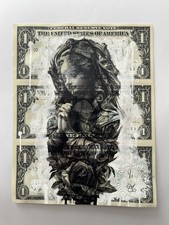 VIRGIN MARY 1/1 genuine usd art notes signed Emo  Banksy or Martin Whatson gift