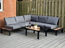 Garden Sofa Set Aluminium Outdoor Patio Coffee Table Cushions Corner Furniture