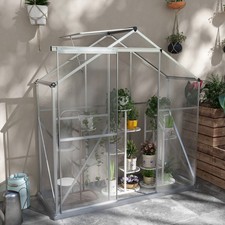 6 x 2.5ft Aluminium Green House Walk-In Polycarbonate Greenhouse