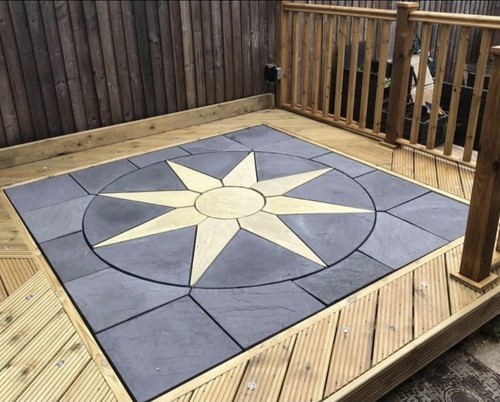 Concrete star patio - star,