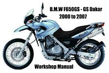 BMW F650GS / GS DAKAR 2000 to 2007 WORKSHOP MANUAL - PDF Files