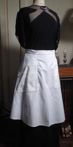 White wrap apron with - white,