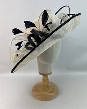 Cream & Navy CAPPELLI CONDICI Hat BNWTS (841) Larger Sized Hat
