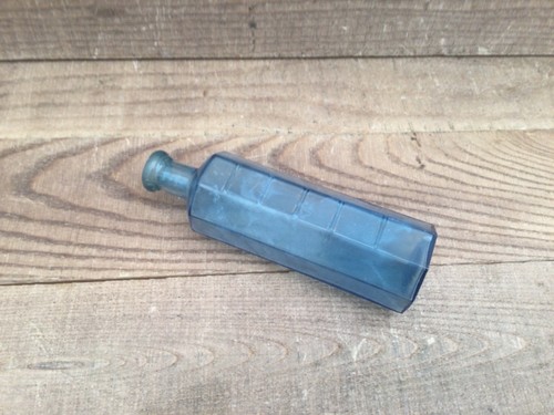 Vintage blue octagonal - vintage, bottle