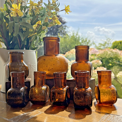 Bovril glass bottles old - bovril,