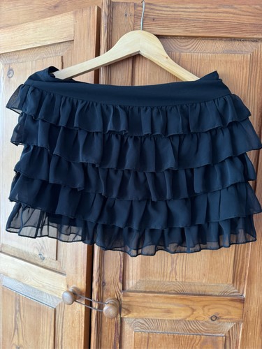 Women black tiered ruffle - ruffle, mini