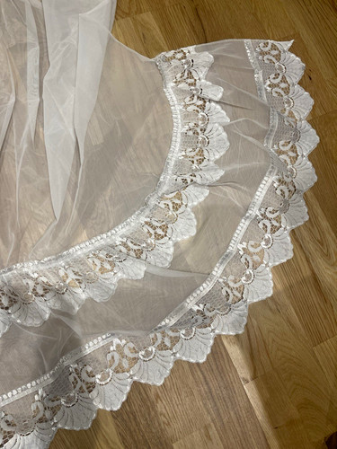 White sheer net curtain panel - sheer,