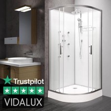 Vidalux 900 x 900 Shower Cabin White SS79 Quadrant Fast build Enclosure No Leaks