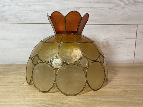 Vintage capiz shell lampshade - shell,