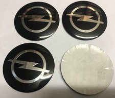 4x Opel Wheel Centre Cap Sticker Brand New 56mm Hub Stickers Black / Silver