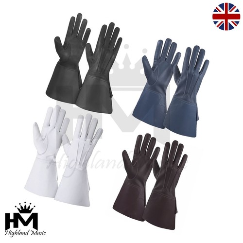 Men leather gauntlet gloves - men's,