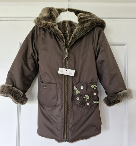 Girls coat reversible faux fur - coat,