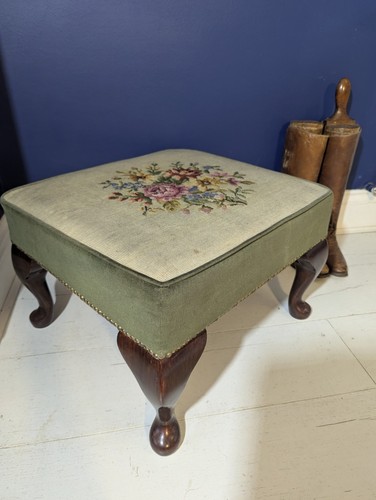 Large needlepoint footstool - large,