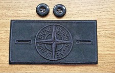 Stone Island Replacement Badges Black +2 Buttons