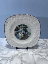 Vintage Alfred Meakin  Romantic Courting Couple Embossed Square Plate 
