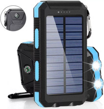 10000mAh Solar Power Bank External Battery Charger with LED & 2 USB Ports