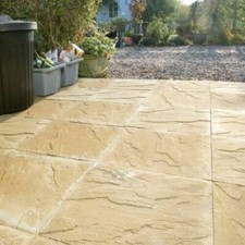 33 X BRADSTONE PEAK RIVEN BUFF PAVING SLABS FLAGS 600x600m CODE 03086 DEL INC