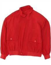 JOCKEY Mens Bomber Jacket UK 38 Medium Red Silk BS13