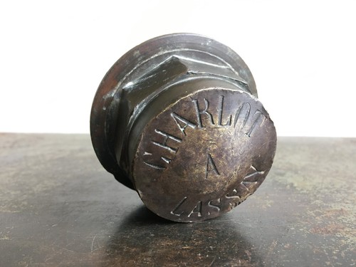 Antique brass hub cap - cap, original