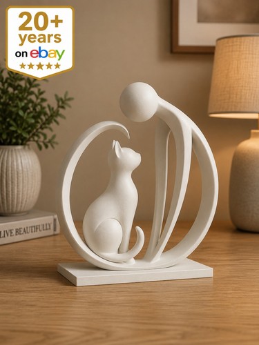 Abstract cat owner statue - owner,