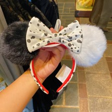 Disney Parks 101 Dalmations Cruella Faux Fur Plush Ears Headband