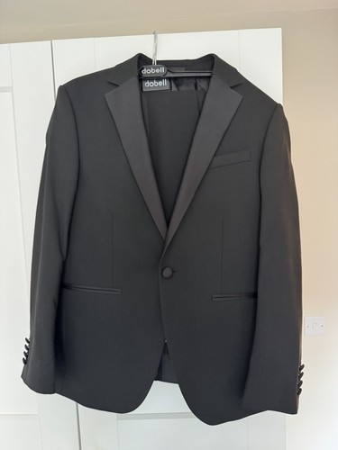 Mens black tuxedo slim fit - black,