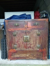 Vintage Wooden Asian Oriental Cabinet.