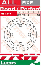 Rear brake disc TRW Lucas