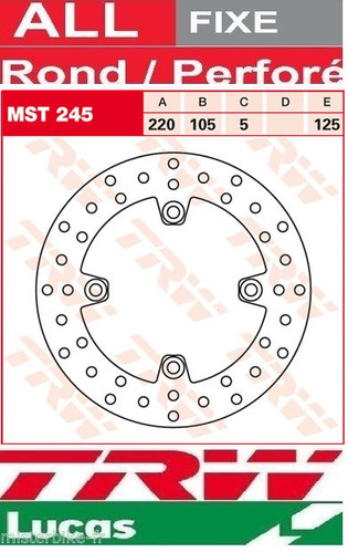 Rear brake disc trw lucas - rear,