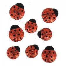 Glitter Lady Bugs Novelty Embellishments by Dress It Up Buttons tm