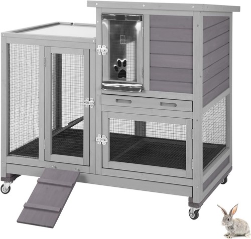 Rabbit hutch with living - rabbit, space