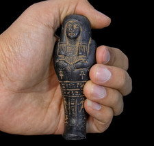 Ancient Egyptian Antique Ushabti Shabti Stone Figurine with Hieroglyphs Egypt BC