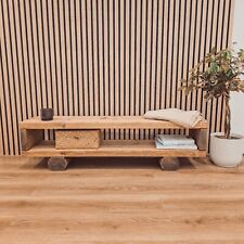 Rustic Tv Stand With Round Timber Legs / Rustic Handmade Tv Unit  / TV Stand 