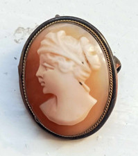 Art Nouveau 800 Silver Cameo Brooch early 1900s