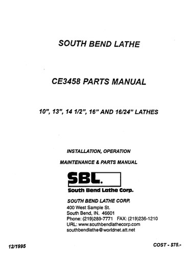 Soft copy south - bend, lathe