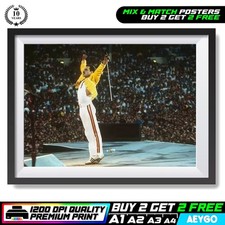 FREDDIE MERCURY QUEEN Wall Art Picture Poster Print BUY 2 GET 2 FREE | A4 to A1