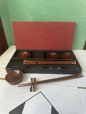 Boxed Wooden Sushi Set Of 4 